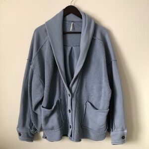 Free People Jordan Jacket - size XS - oversized blue cardigan jacket